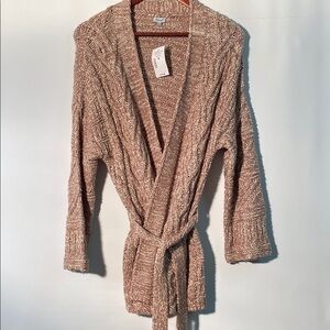 Kismet Tan Cardigan Shawl Collar Sweater